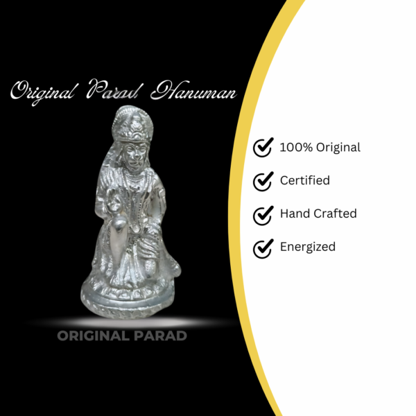 Original Parad (Mercury) Hanuman Seated- 150 GM (PAHN-003) - Image 5