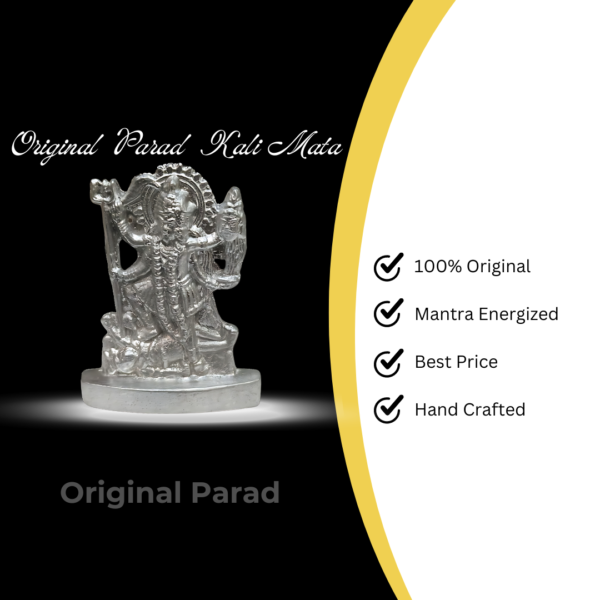 Original Parad Maa Kali / Kali Mata Murti / Mercury Goddess Kali Mata Statue - 100 Gm- (PAKM-001) - Image 5