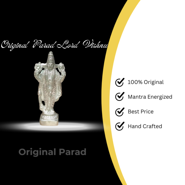 Original Parad Vishnu Idol / Mercury Lord Vishnu Statue 100 gm (PAVI-001) - Image 5