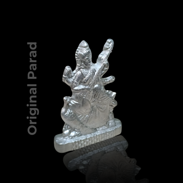 Original Parad (Mercury) Saraswati Maa / Saraswati With Veena 120 gm (PASR-001) - Image 3