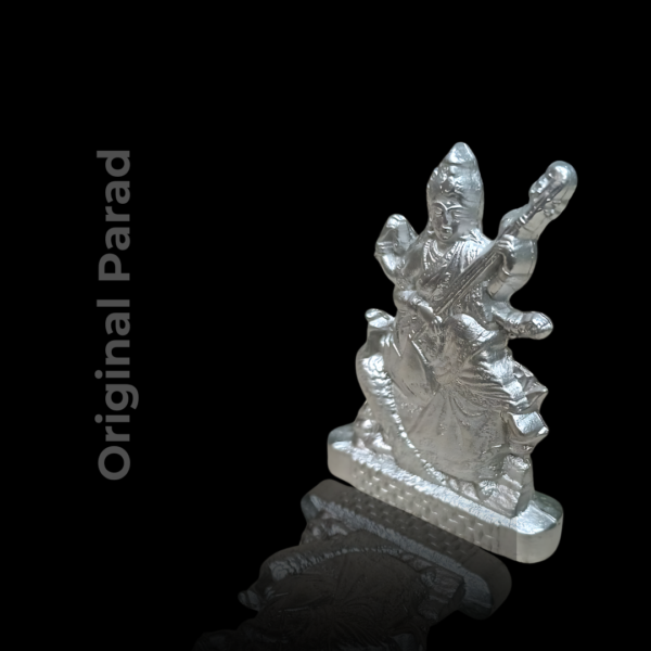 Original Parad (Mercury) Saraswati Maa / Saraswati With Veena 120 gm (PASR-001) - Image 4