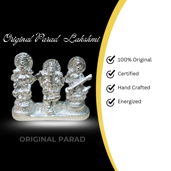 Original Parad (Mercury) Lakshmi Ganesh Saraswati 100 gm (PALGS-001) - Image 4