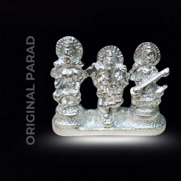 Original Parad (Mercury) Lakshmi Ganesh Saraswati 100 gm (PALGS-001) - Image 3