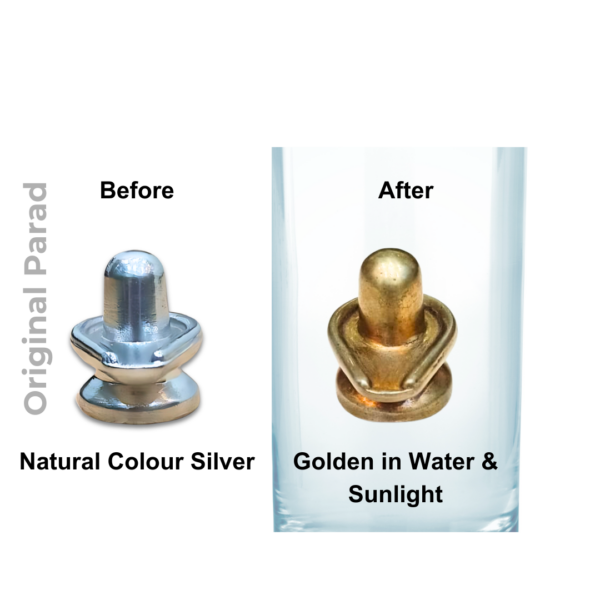 100% Original Parad Shivling in Golden Edition / Mercury Shivling (Golden) 50gm (PASBG-001) - Image 2